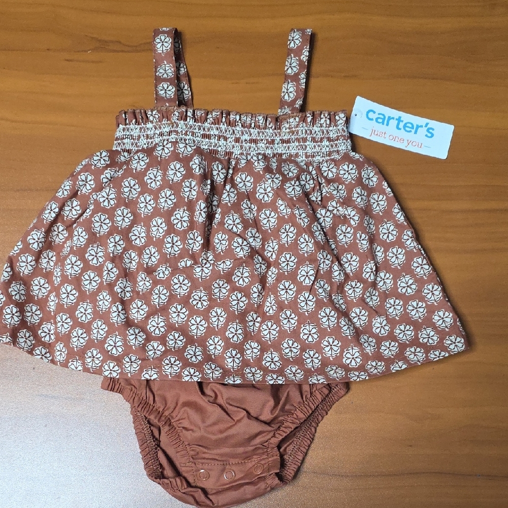 Carter's Brown Floral Diaper Cover Set